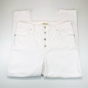 Madewell jeans Curvy High Rise Skinny crop jeans white buttonfly women size 34